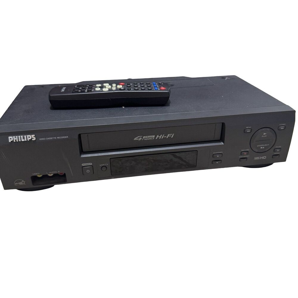 Philips VR623CAT21 Hi-Fi Stereo 4-Head VCR VHS Recorder - With Remote